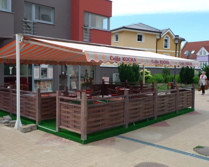 Výsuvná markýza Arkadia – restaurace